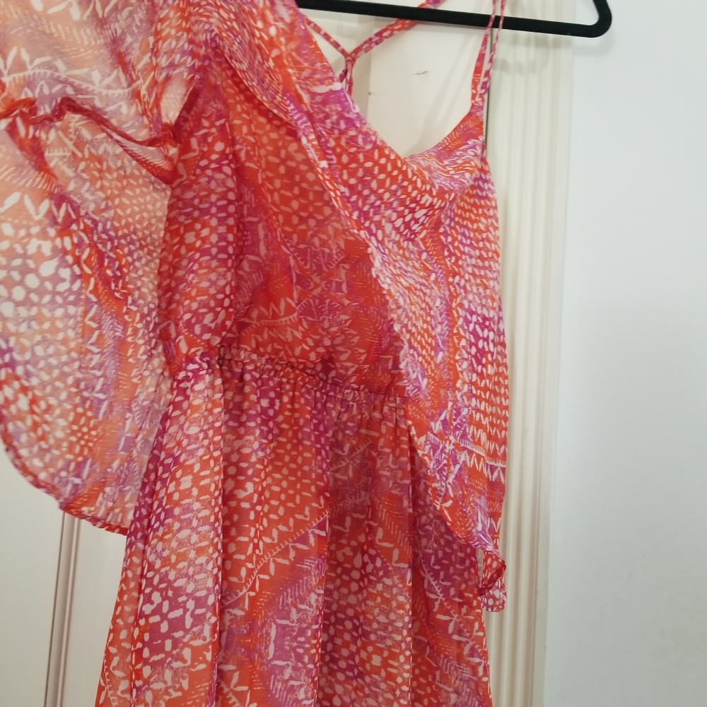 Ecote Pink and Purple and white Mini Dress spaghetti straps women size M (339) - Picture 5 of 15
